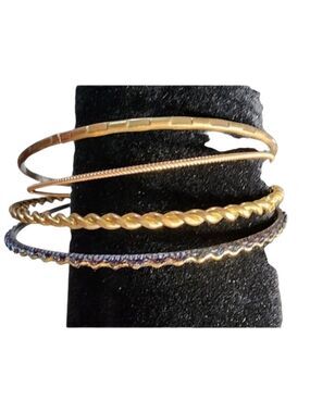 Goldtone Intricate Bangle Bracelet Set